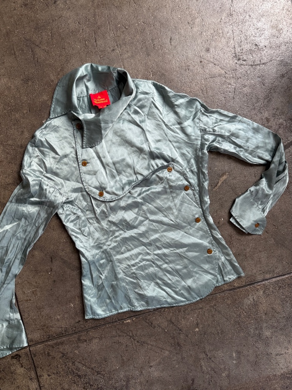 Vivienne Westwood 2016 New Red Label Silk Shirt w/ S Front Button Up Style